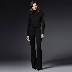 J Brand Maria High Rise Flare in Seriously Black
